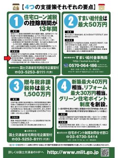 住宅ローン控除3年延長適用でマイホーム購入しませんか？